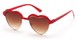 Angle of SW Retro Heart Style #7119 in Red Frame with Amber Lenses, Women's and Men's  