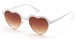 Angle of SW Retro Heart Style #7119 in White Frame with Amber Lenses, Women's and Men's  