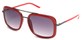 Angle of SW Retro Aviator Style #8590 in Red Frame with Smoke Lenses, Women's and Men's  