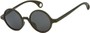 Angle of Gully #849 in Matte Black Frame, Women's and Men's Round Sunglasses