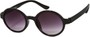 Angle of SW Round Retro Style #9560 in Glossy Black Frame, Women's and Men's  