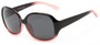 Angle of Newton #7787 in Black with Pink Fade Frame with Grey Lenses, Women's Round Sunglasses