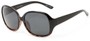 Angle of Newton #7787 in Black with Tortoise Fade Frame with Grey Lenses, Women's Round Sunglasses