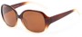 Angle of Newton #7787 in Brown with Clear Fade Frame with Amber Lenses, Women's Round Sunglasses