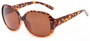 Angle of Newton #7787 in Tortoise Frame with Amber Lenses, Women's Round Sunglasses
