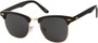 Angle of Whistler #324 in Black/Gold Frame with Grey Lenses, Women's and Men's Browline Sunglasses