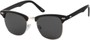 Angle of Whistler #324 in Black/Silver Frame with Smoke Lenses, Women's and Men's Browline Sunglasses