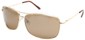 Angle of SW Square Aviator Style #808 in Gold Frame with Gold Lenses, Women's and Men's  
