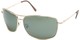 Angle of SW Square Aviator Style #808 in Gold Frame with Smoke Green Lenses, Women's and Men's  