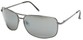 Angle of SW Square Aviator Style #808 in Gray Frame with Smoke Lenses, Women's and Men's  