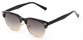Angle of Singapore #8397 in Black and Gold Frame with Smoke Lenses, Women's and Men's Browline Sunglasses