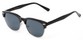 Angle of Singapore #8397 in Black and Silver Frame with Grey Lenses, Women's and Men's Browline Sunglasses