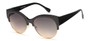 Angle of SW Round Retro Style #2283 in Black/Gold Frame with Grey Lenses, Women's and Men's  
