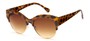 Angle of SW Round Retro Style #2283 in Tan Tortoise/Gold Frame with Amber Lenses, Women's and Men's  