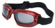 Angle of SW Folding Goggle Style #66 in Red Frame with Smoke Lenses, Women's and Men's  
