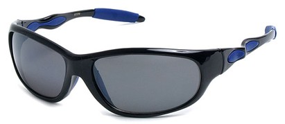 Angle of Gadabout #708 in Black and Blue Frame, Women's and Men's Sport & Wrap-Around Sunglasses