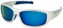 Angle of Ripcord #2194 in Silver Frame with Blue Mirrored Lenses, Men's Sport & Wrap-Around Sunglasses