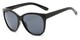 Angle of Elan #8800 in Black Frame with Grey Lenses, Women's Cat Eye Sunglasses