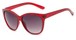 Angle of Elan #8800 in Red Frame with Smoke Lenses, Women's Cat Eye Sunglasses