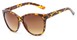 Angle of Elan #8800 in Tortoise Frame with Amber Lenses, Women's Cat Eye Sunglasses