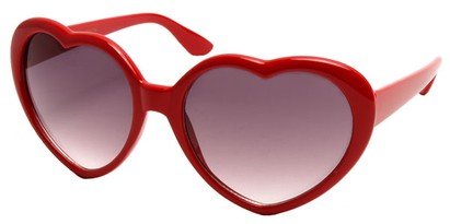 Angle of SW Heart Style #8847 in Red Frame, Women's and Men's  