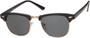 Angle of Bluegrass #2020 in Black/Gold Frame with Smoke Lenses, Women's and Men's Browline Sunglasses
