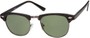 Angle of Bluegrass #2020 in Black/Grey Frame with Green Lenses, Women's and Men's Browline Sunglasses