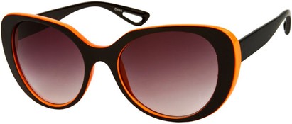 Angle of SW Retro Style #2001 in Black/Neon Orange Frame with Smoke Lenses, Women's and Men's  
