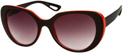 Angle of SW Retro Style #2001 in Black/Red Frame with Smoke Lenses, Women's and Men's  