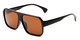 Angle of Rocker #9450 in Black Frame with Amber Lenses, Men's Aviator Sunglasses