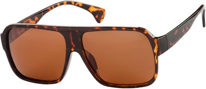 Angle of Rocker #9450 in Tortoise Frame with Amber Lenses, Men's Aviator Sunglasses