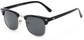 Angle of Holden #9329 in Black Frame with Grey Lenses, Women's and Men's Browline Sunglasses