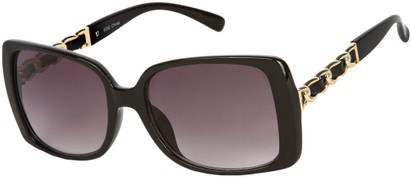 Angle of SW Oversized Style #2651 in Black Frame with Smoke Lenses, Women's and Men's  