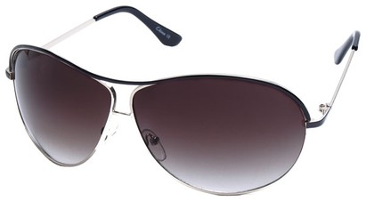 Angle of SW Aviator Style #1413 in Silver and Black Frame, Women's and Men's  