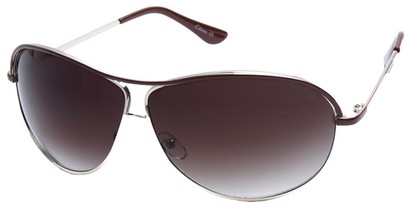 Angle of SW Aviator Style #1413 in Silver and Brown Frame, Women's and Men's  