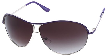 Angle of SW Aviator Style #1413 in Silver and Purple Frame, Women's and Men's  