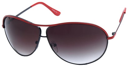 Angle of SW Aviator Style #1413 in Black and Red Frame, Women's and Men's  