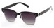 Angle of Sintra #9446 in Black/Clear Frame with Smoke Lenses, Women's and Men's Retro Square Sunglasses