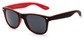 Angle of Reserve #9520 in Black/Red Frame with Grey Lenses, Women's and Men's Retro Square Sunglasses