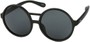 Angle of SW Round Celebrity Style #179 in Glossy Black Frame with Grey Lenses, Women's and Men's  
