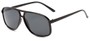 Angle of Fraser #9562 in Glossy Black Frame with Smoke Lenses, Men's Aviator Sunglasses