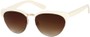 Angle of SW Retro Style #3077 in Cream/White Frame with Amber Lenses, Women's and Men's  