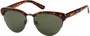 Angle of SW Retro Style #3077 in Brown Tortoise/Grey Frame with Green Lenses, Women's and Men's  