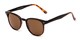 Angle of Nash in Black/Tortoise Frame with Amber Lenses, Women's and Men's Round Sunglasses
