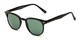 Angle of Nash in Black Frame with Green Lenses, Women's and Men's Round Sunglasses