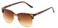 Angle of Windsor #9865 in Tortoise and Gold Frame with Gradient Amber Lenses, Women's and Men's Browline Sunglasses