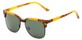 Angle of Windsor #9865 in Matte Tortoise and Black Frame with Green Lenses, Women's and Men's Browline Sunglasses