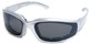 Angle of SW Padded Style #9889 in Silver Frame with Smoke Lenses, Women's and Men's  