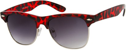 Angle of SW Animal Print Retro Style #5080 in Red Tortoise Frame with Smoke Lenses, Men's Select... Select...