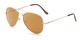 Angle of Admiral #490 in Gold Frame with Mirrored Lenses, Women's and Men's Aviator Sunglasses